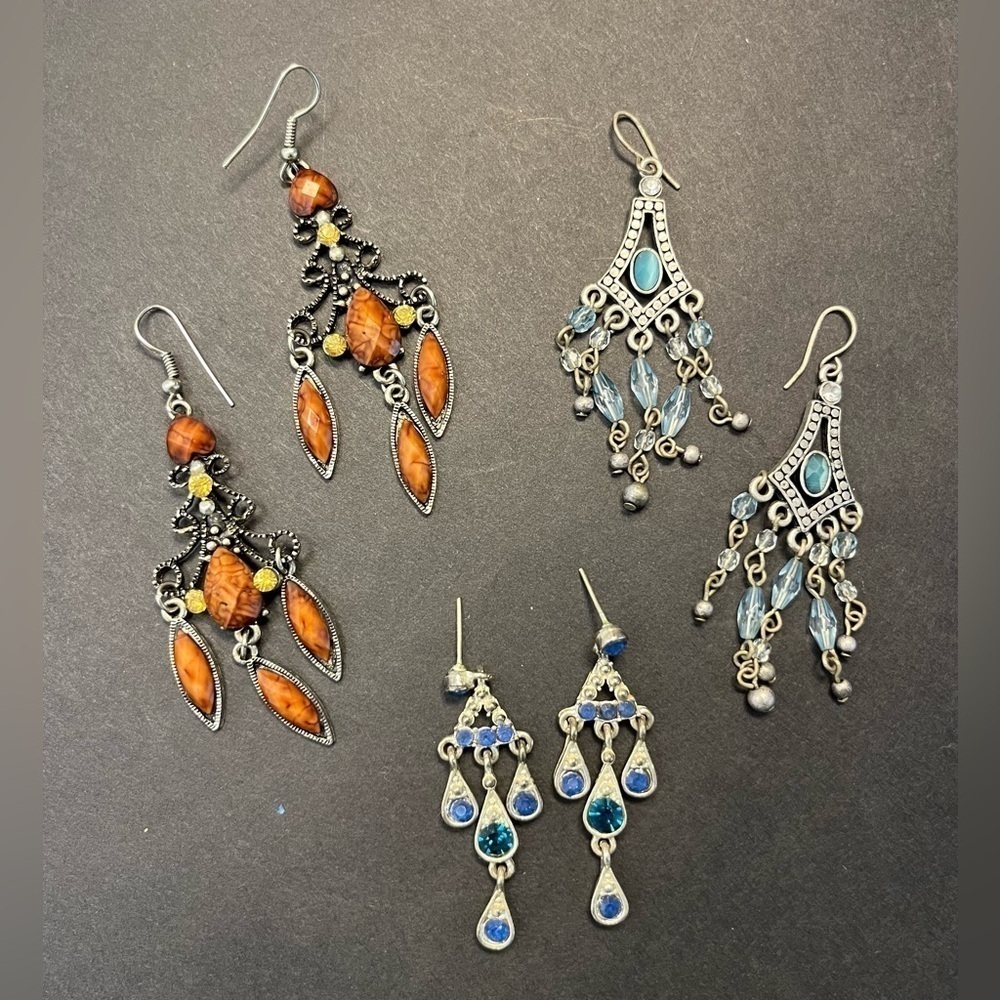 3 Pairs of Earrings- Chandelier Style